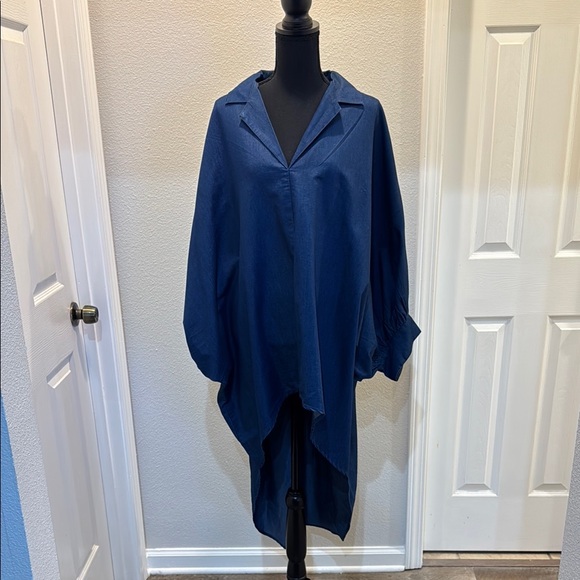 Ashley Stewart Tops - Navy Blue Oversized Shirt Dress